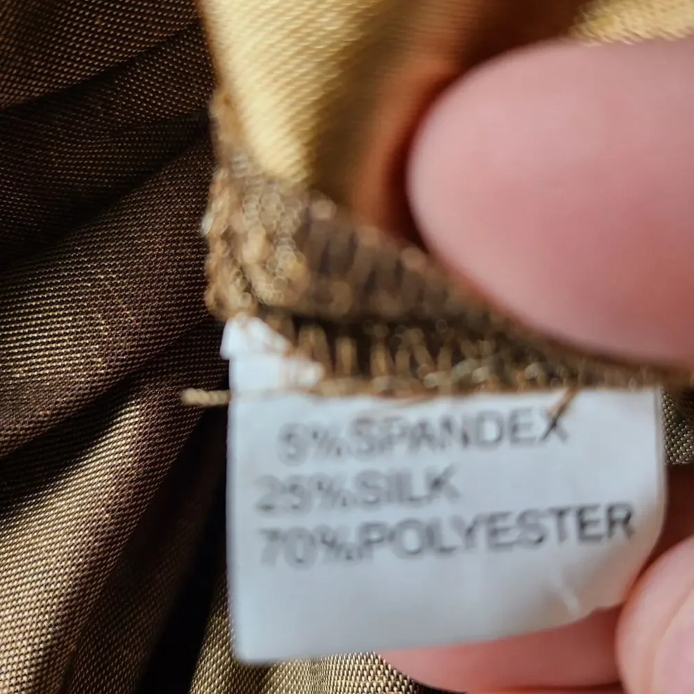 Vintage Y2K Rossi Roma Sequin Silk Skirt SZ Small Embellished‎ Party Trumpet